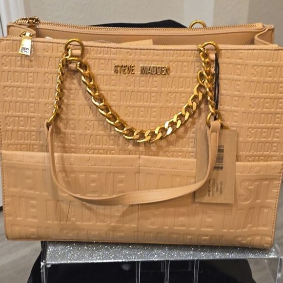 Steve Madden BTrot Logo Tote Bag- Camel